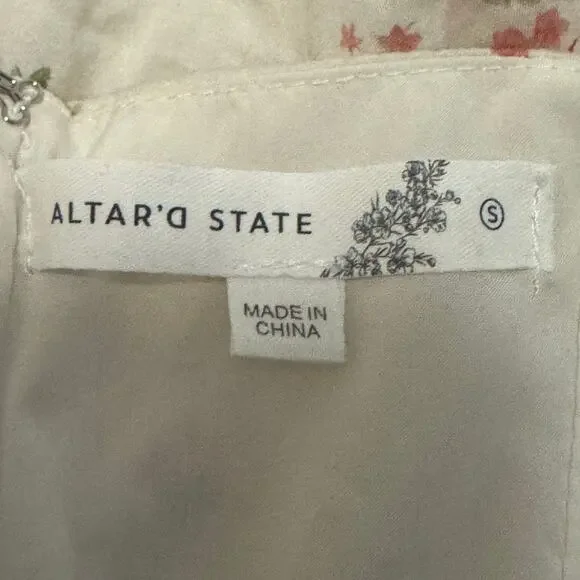 Altar’d State Women’s Mini Sundress Floral Cottagecore Small Square Neck - Picture 4 of 15